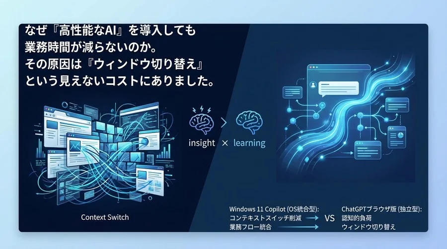 Windows 11 CopilotとChatGPTブラウザ版：UX視点で解く「コンテキストスイッチ」の壁と業務効率化の正解
