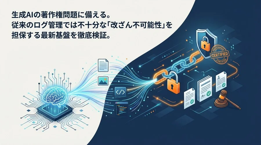 生成AIの学習データ来歴を証明する：法的リスクを回避するブロックチェーン基盤の選び方と監査基準