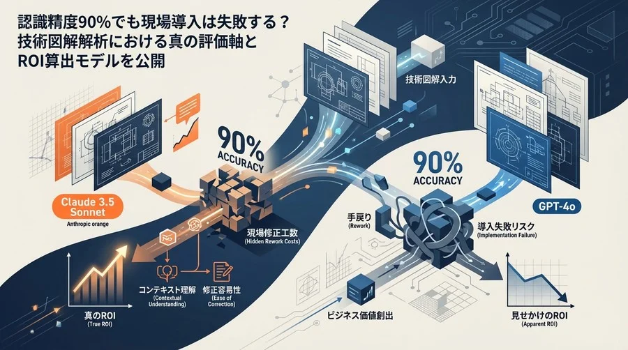 認識率90%の罠：技術図解解析でClaudeとChatGPTを比較する真の評価軸とROI試算