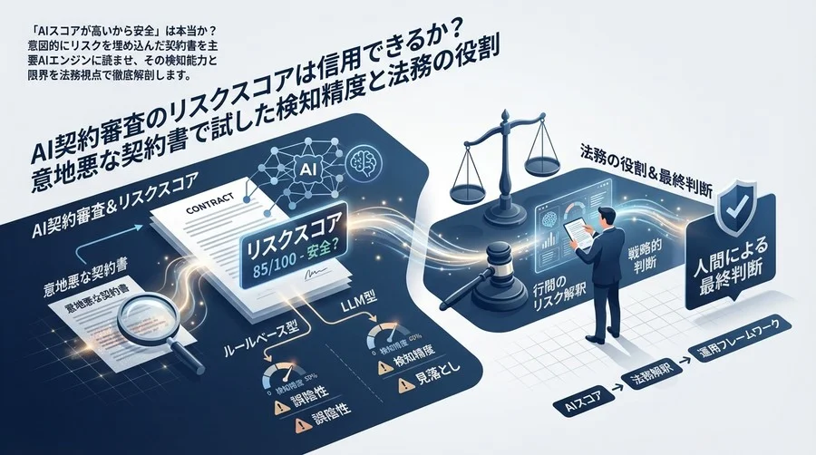 AI契約審査のリスクスコアは信用できるか？意地悪な契約書で試した検知精度と法務の役割