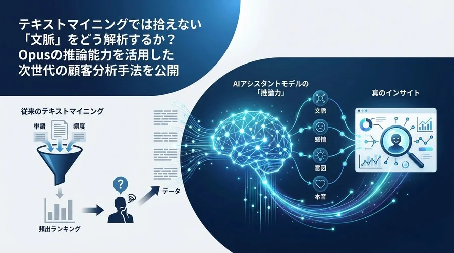 テキストマイニングの限界を超える。Claudeモデルの「推論力」で顧客の本音を解き明かす次世代分析論