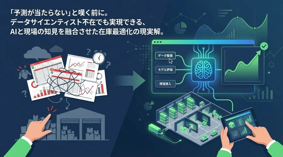 Excel予測の限界を突破せよ。ノーコードAIで実現する在庫最適化と現場主導の需要予測改革
