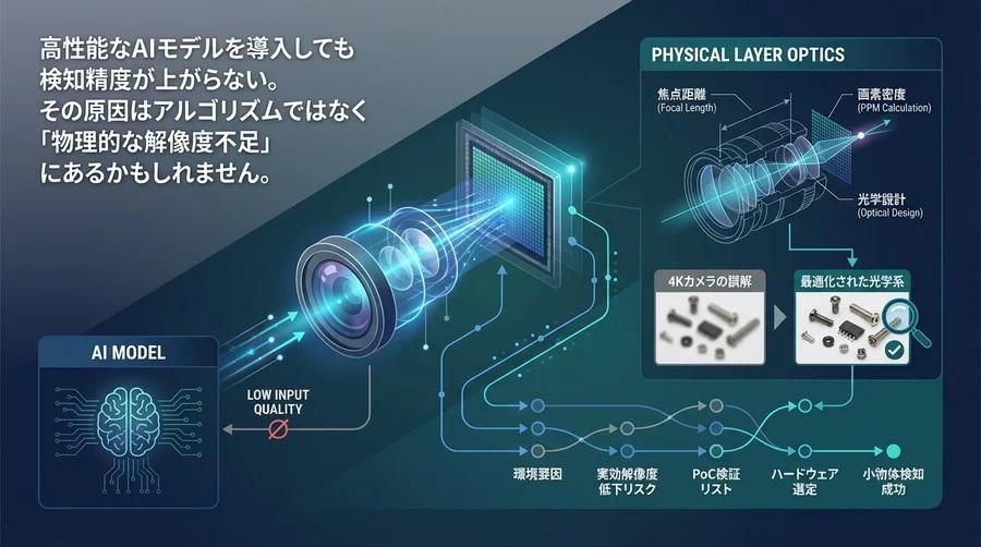 AI検知率が上がらない原因は「レンズ」にある。小物体を見逃さない画素密度PPM計算と光学設計の物理学