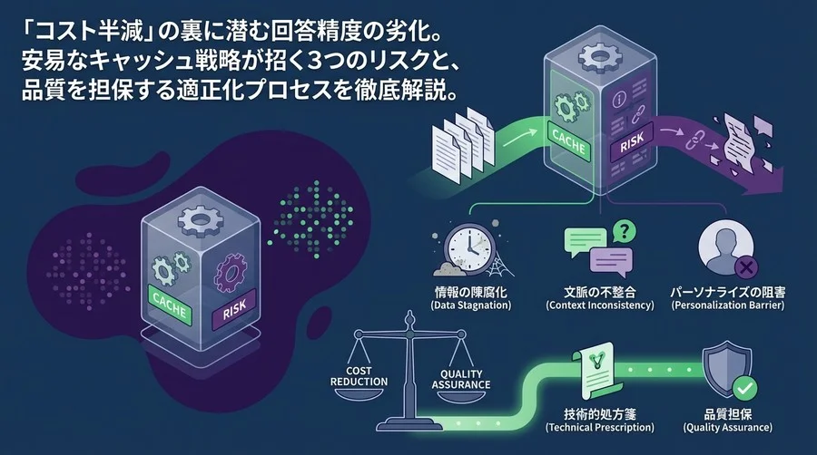 コスト半減の代償を払わないために。LLMキャッシュ戦略の3つのリスクと品質担保の技術的処方箋