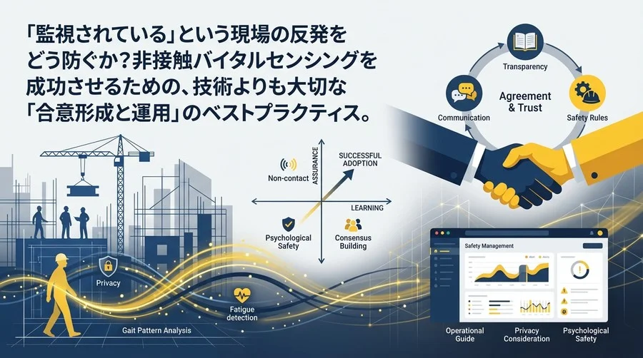「監視」と呼ばせない建設現場AI導入：歩行解析による疲労検知を成功させる合意形成と運用ガイド