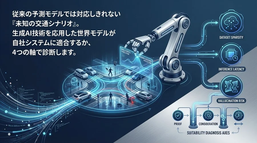 自動運転開発における世界モデル導入の適合性診断：未知のシナリオ予測と実用化の壁