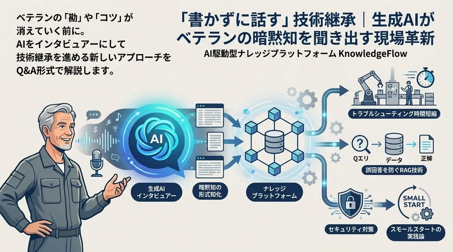 「書かずに話す」技術継承｜生成AIがベテランの暗黙知を聞き出す現場革新