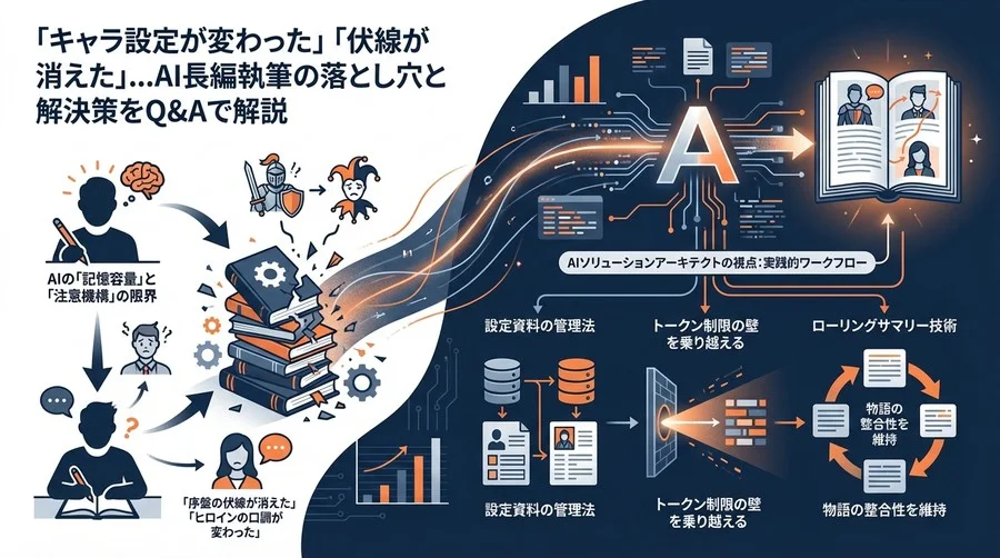 AI長編小説の「キャラ崩壊」を防ぐ技術：10万トークン時代のプロット管理術