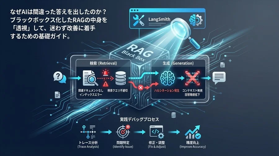 LangSmithでRAGのブラックボックスを透視する：検索と生成の失敗を見極める実践デバッグガイド