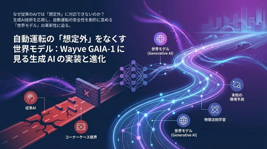 自動運転の「想定外」をなくす世界モデル：Wayve GAIA-1に見る生成AIの実装と進化