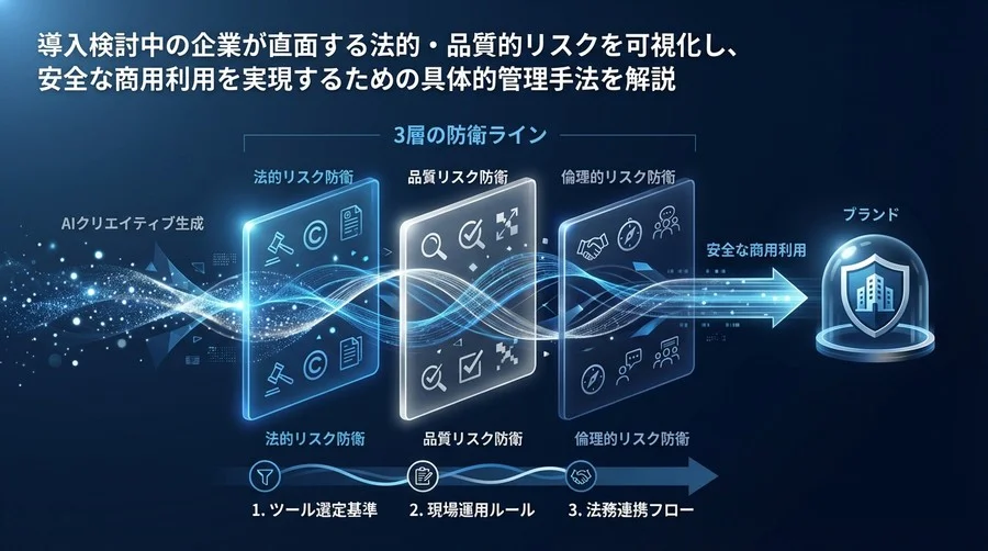 画像生成AIの商用利用リスクを制御する：企業ブランドを守る3層の防衛策とワークフロー構築