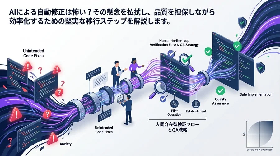 AIデバッグのリスクを制御せよ：自動パッチ生成を安全に導入する検証フローとQA戦略