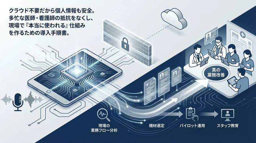クラウドに頼らない医療記録革命。オフライン音声認識で実現する「現場で本当に使われる」導入ステップ