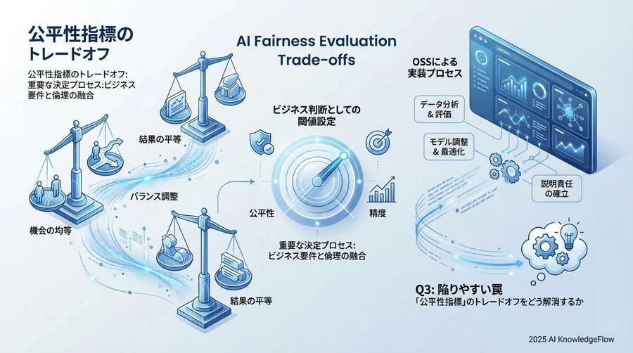 Q3: 陥りやすい罠 「公平性指標」のトレードオフをどう解消するか - Section Image