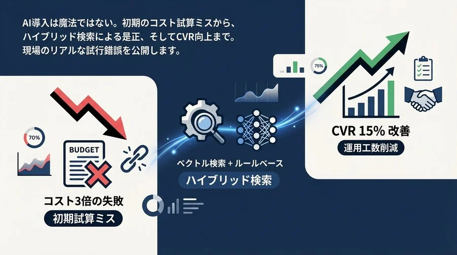 ベクトル検索導入のリアル：コスト3倍の失敗からCVR15%改善まで、AIパーソナライゼーション泥臭い実装記録