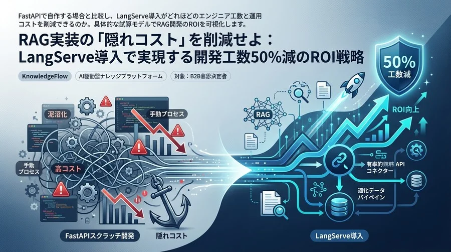 RAG実装の「隠れコスト」を削減せよ：LangServe導入で実現する開発工数50%減のROI戦略
