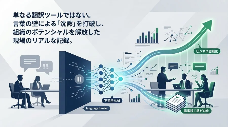 沈黙する会議室を変えたのは「不完全なAI」だった：多言語議事録ツール導入による製造業A社の変革