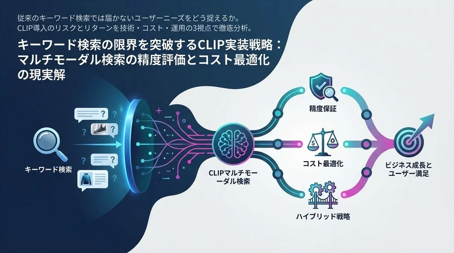 キーワード検索の限界を突破するCLIP実装戦略：マルチモーダル検索の精度評価とコスト最適化の現実解