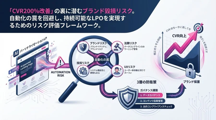 AIパーソナライゼーションLPの「自動化リスク」と「ブランド保護」の両立策：CVR向上の裏に潜む罠を回避するガバナンス構築