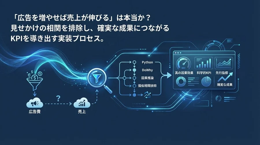 広告費と売上の相関は嘘？PythonとDoWhyで暴く「真の因果」とKPI設計実装ガイド