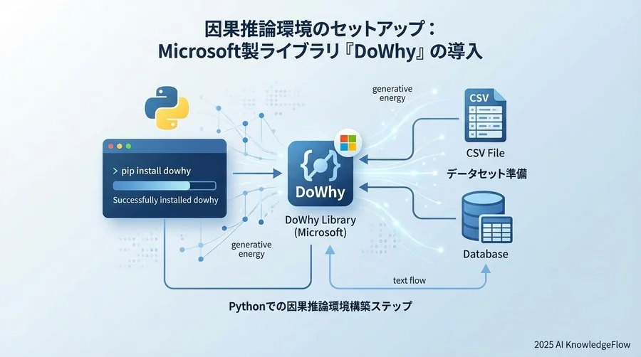 因果推論環境のセットアップ：Microsoft製ライブラリ「DoWhy」の導入 - Section Image