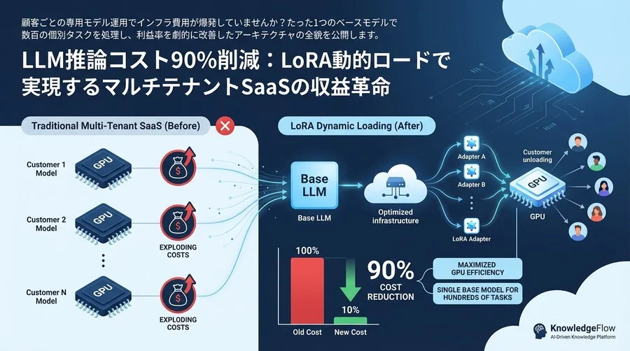 LLM推論コスト90%削減：LoRA動的ロードで実現するマルチテナントSaaSの収益革命