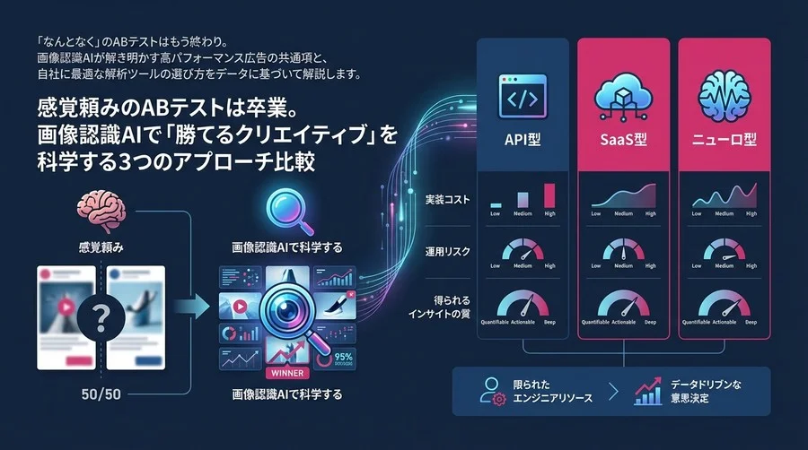 感覚頼みのABテストは卒業。画像認識AIで「勝てるクリエイティブ」を科学する3つのアプローチ比較