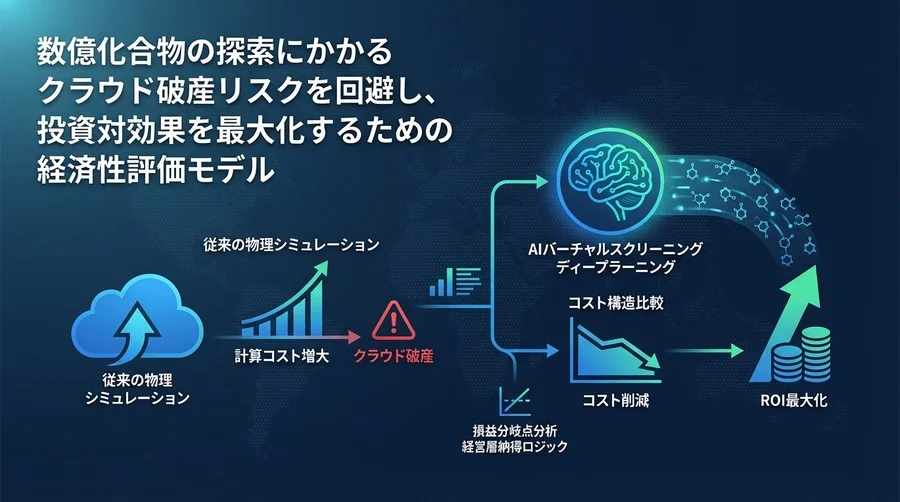 クラウド破産を防ぐ創薬AI：バーチャルスクリーニングの計算コスト削減とROI最大化の経済性評価