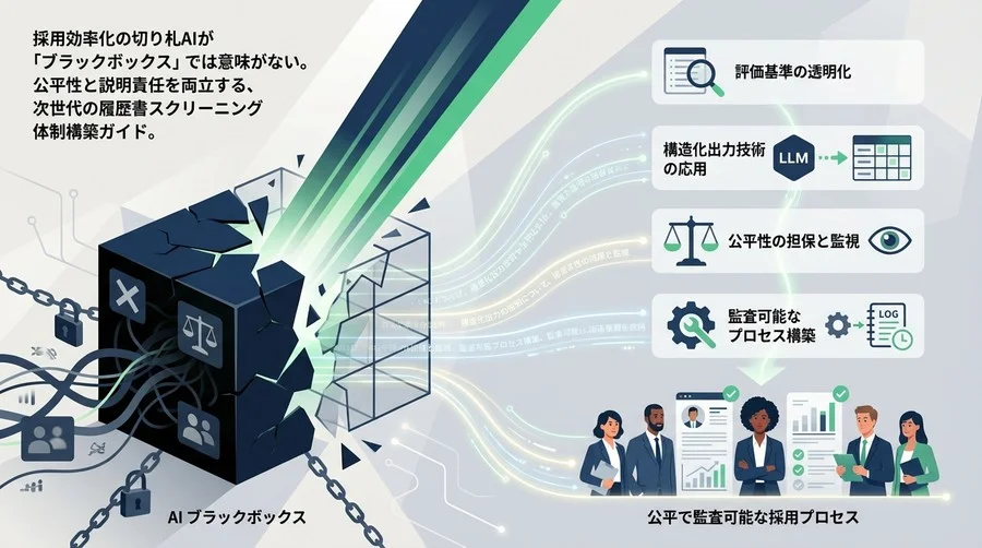 採用AIの「ブラックボックス」を打破せよ：公平性と説明責任を両立する構造化スクリーニング戦略