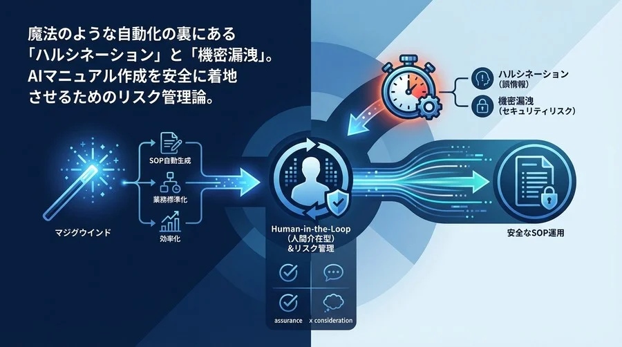 魔法の杖か時限爆弾か？SOP自動生成における「ハルシネーション」と「機密漏洩」リスク管理論