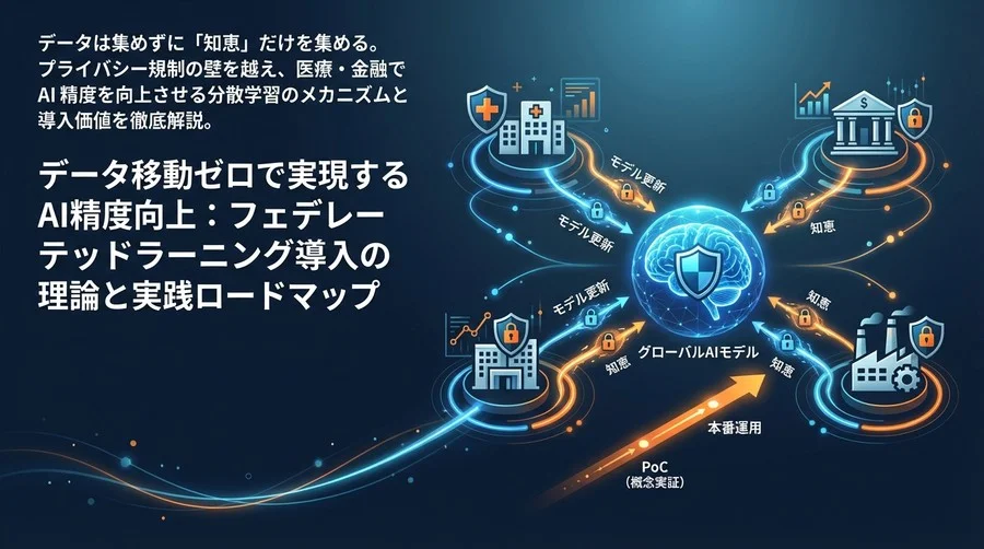 データ移動ゼロで実現するAI精度向上：フェデレーテッドラーニング導入の理論と実践ロードマップ
