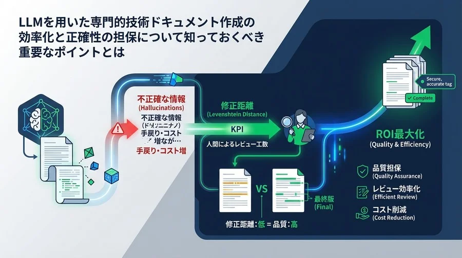 技術ドキュメント作成のAI導入：品質担保とROIを最大化する「修正距離」活用KPI設計