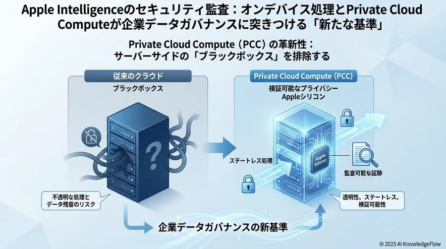 Private Cloud Compute (PCC) の革新性：サーバーサイドの「ブラックボックス」を排除する - Section Image