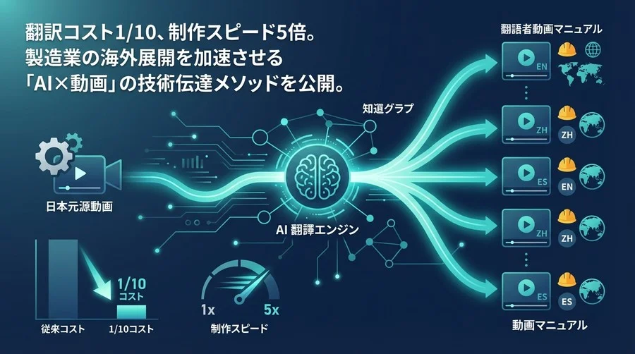 翻訳コスト1/10を実現！製造現場の事故を防ぐ「AI自動翻訳動画マニュアル」構築メソッド