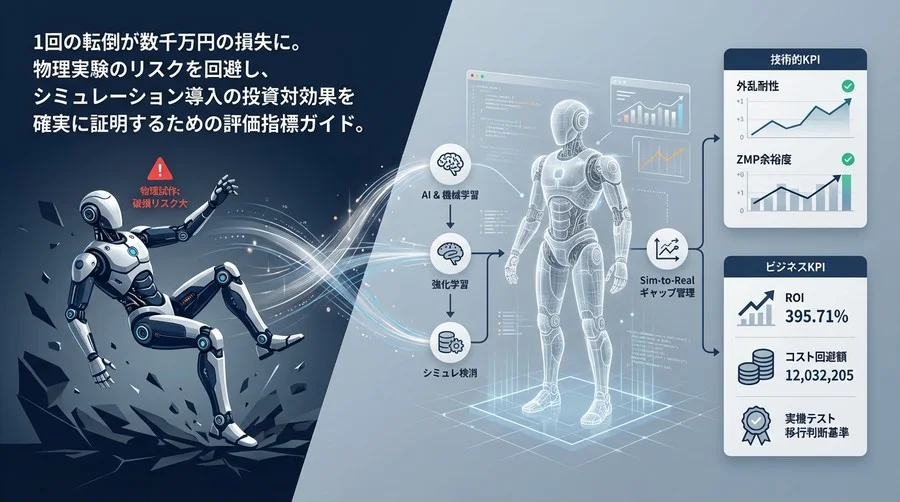 物理試作の破損リスクをゼロへ。二足歩行ロボット開発におけるデジタルツイン検証KPIとROI算出の実践論