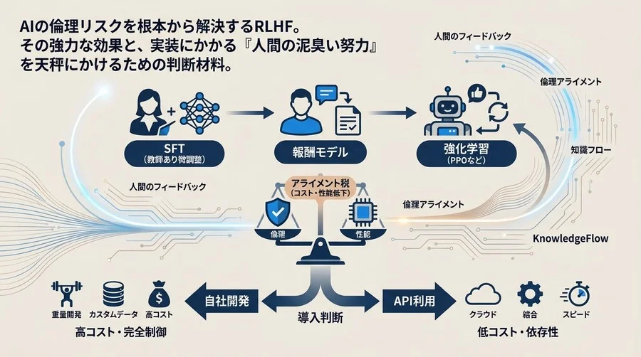 AIの「暴走」を防ぐRLHFの仕組みと導入判断の現実的コスト：倫理と性能のトレードオフ