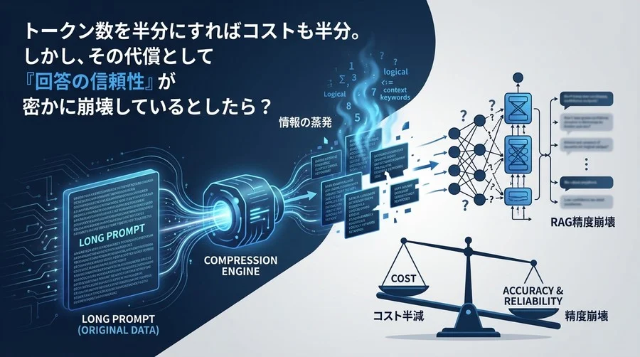 プロンプト圧縮の代償：コスト半減の裏で起きる「情報の蒸発」とRAG精度崩壊の真実
