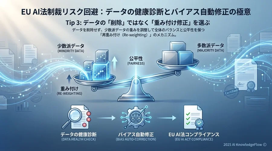 Tip 3: データの「削除」ではなく「重み付け修正」を選ぶ - Section Image