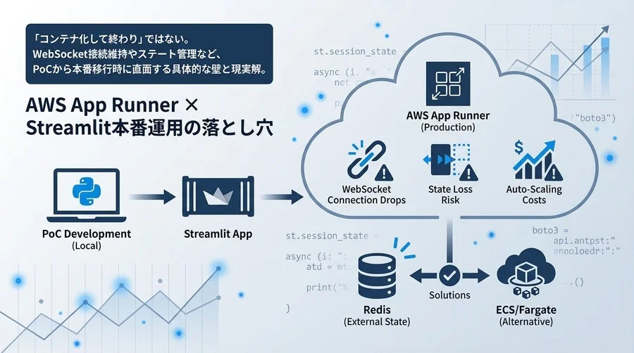 AWS App Runner × Streamlit本番運用の落とし穴：ステート管理とコストの現実解
