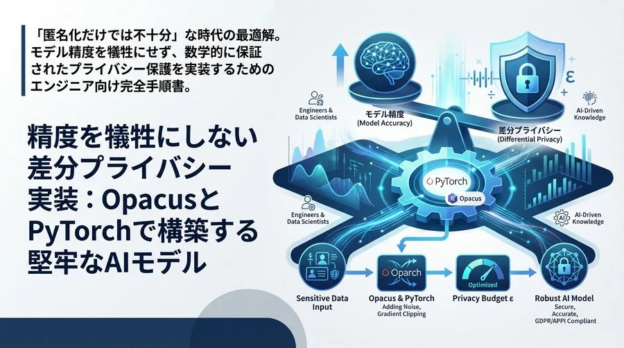 精度を犠牲にしない差分プライバシー実装：OpacusとPyTorchで構築する堅牢なAIモデル
