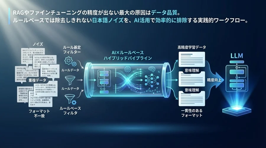 日本語LLM精度を左右するデータクレンジング：AI×ルールベースのハイブリッド構築術