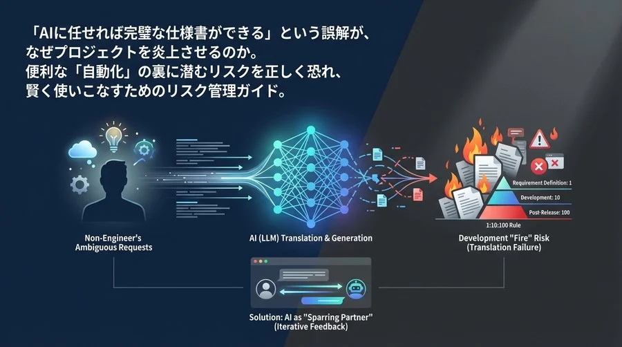AI要件定義の「翻訳ミス」が招く開発炎上リスク：CTOが教える仕様書の自動生成と正しい付き合い方