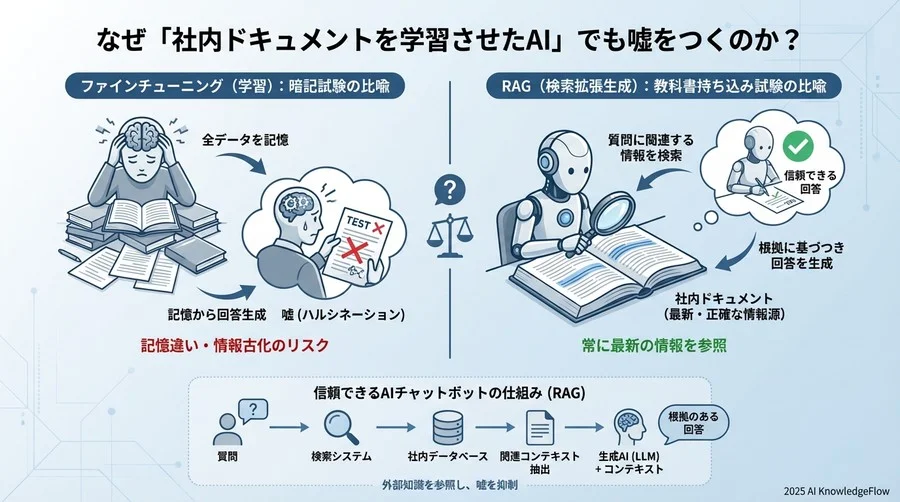 なぜ「社内ドキュメントを学習させたAI」でも嘘をつくのか？ - Section Image