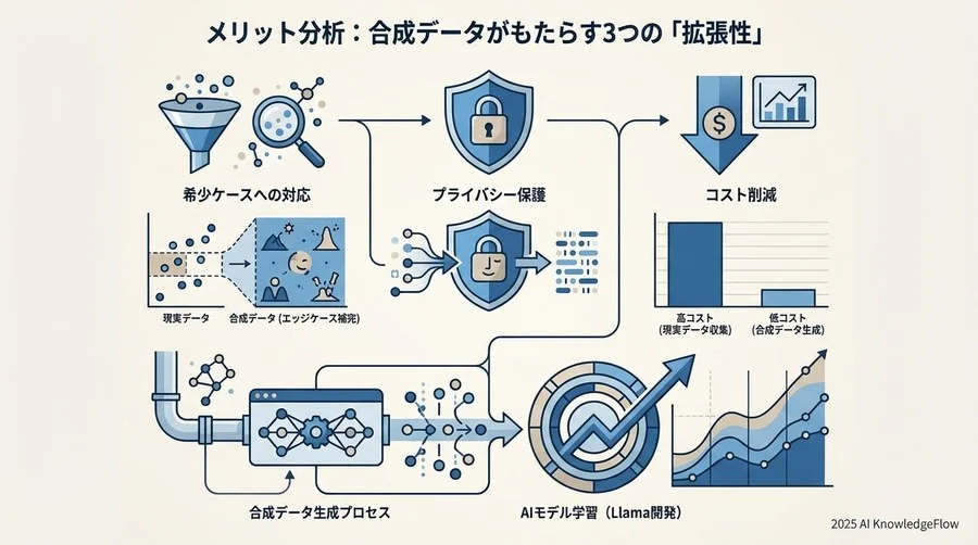 メリット分析：合成データがもたらす3つの「拡張性」 - Section Image