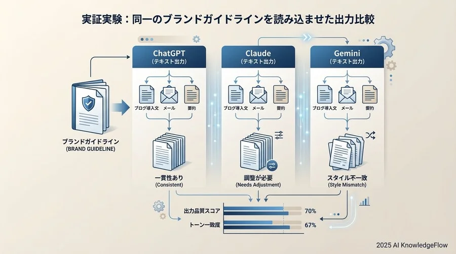 実証実験：同一のブランドガイドラインを読み込ませた出力比較 - Section Image