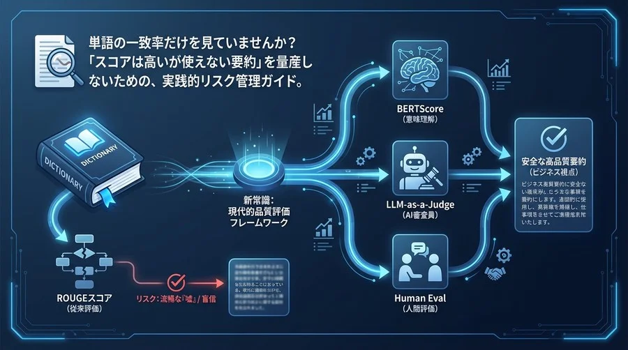 ROUGEスコアの盲信は危険？生成AI要約の品質を「ビジネス視点」で評価する新常識