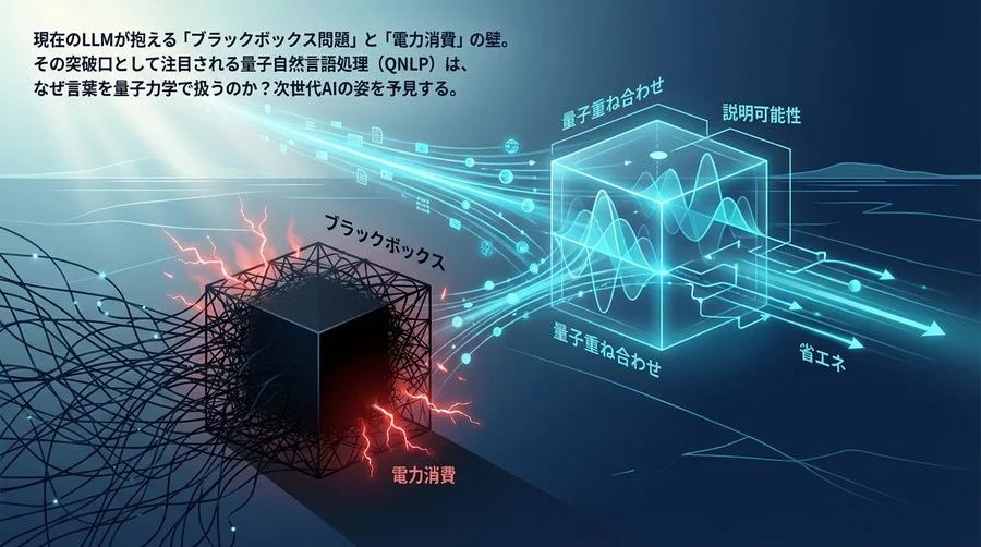量子自然言語処理（QNLP）が拓く次世代AI：LLMの「ブラックボックス」と「電力問題」を超える鍵