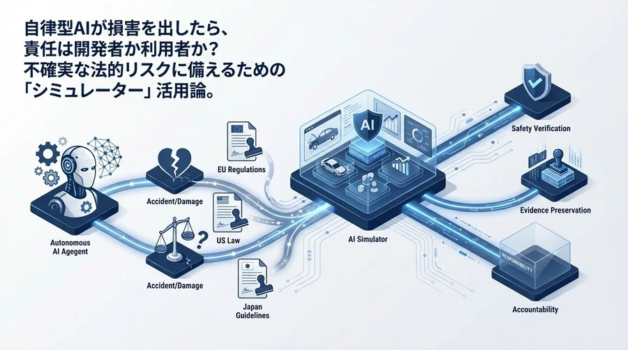自律型AIの法的責任は誰が負う？国際規制リスクとシミュレーターによる防御戦略