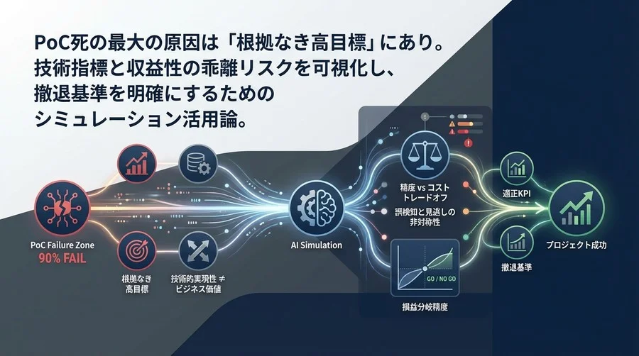 PoC失敗の9割は「目標設定」にある：AIシミュレーションで導く適正KPIと撤退基準