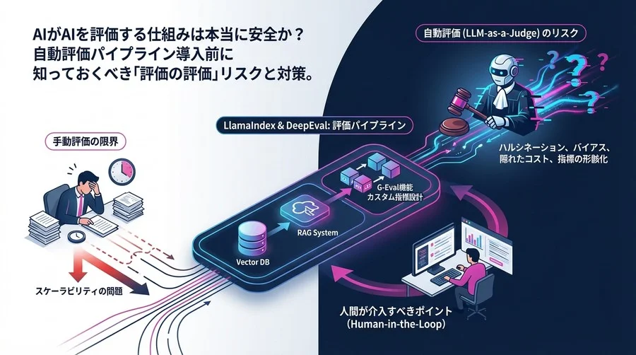 AIによるRAG評価は信頼できるか？LlamaIndexとDeepEval導入前に知るべきリスクと「評価の評価」戦略